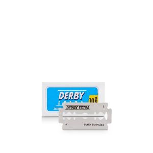 Confezione da 10 lamette da barba Derby Double Edge Super Stainless Blu.