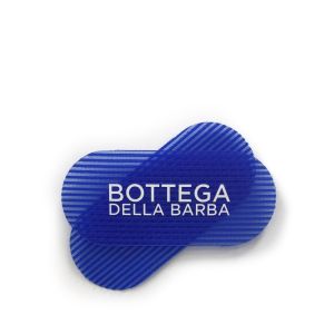 Hair Grippers blu con logo Bottega della Barba bianco.