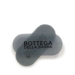 Hair Grippers grigi con logo Bottega della Barba nero.