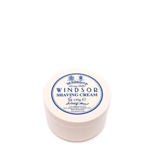 Crema da rasatura Windsor di D.R. Harris in confezione di plastica da 150gr con tappo a vite.
