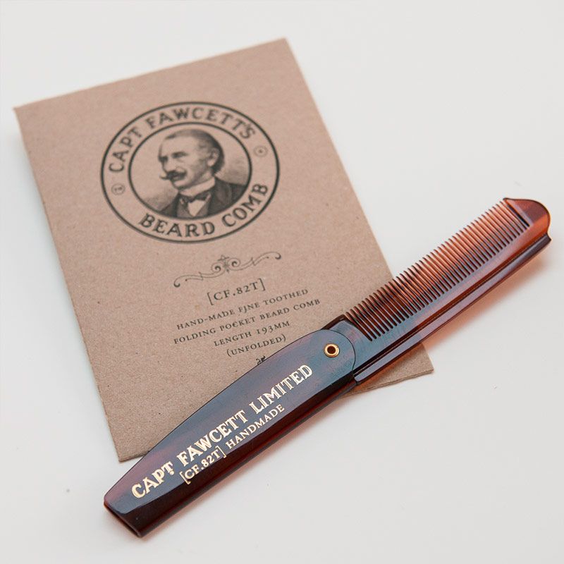 Folding Pocket Beard Comb Captain Fawcett