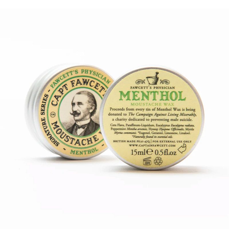 Fawcett's Physician Menthol Moustache Wax 15ml Captain Fawcett