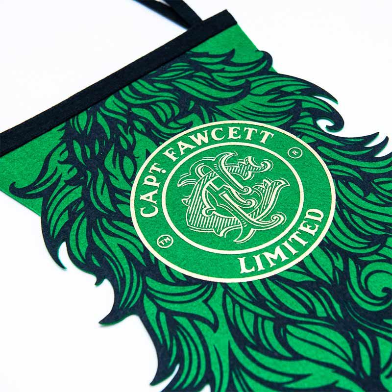 Green Beard Felt Pennant Captain Fawcett