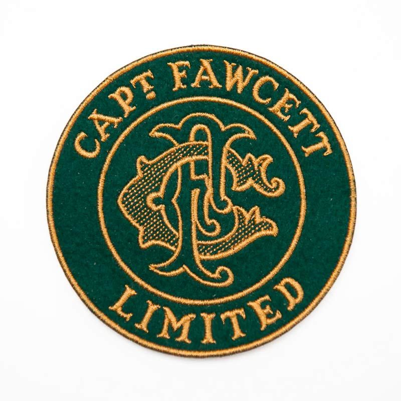Embroidered Green Felt Patch Captain Fawcett