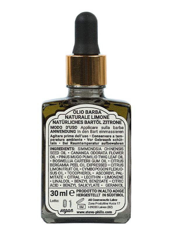 Olio per barba Limone 30ml Steve & Phill's