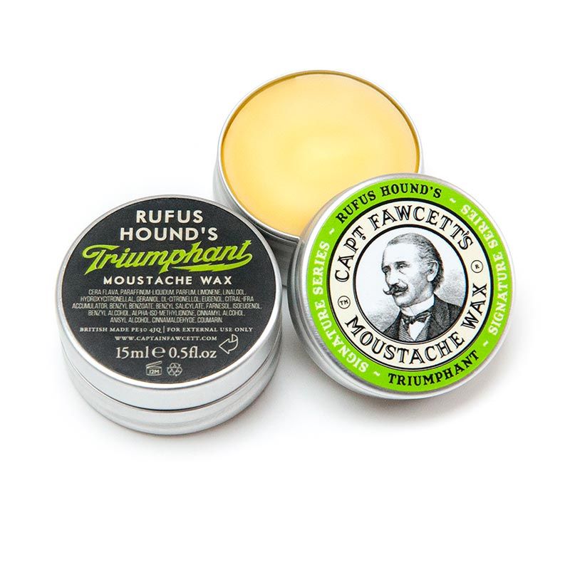Rufus Hound's Triumphant Moustache Wax 15ml Captain Fawcett